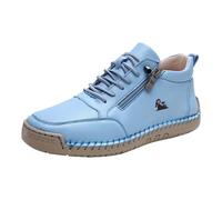 Trainers For Women Mens Slip On Leather Trainers With Side Zip Flats Wedge Walking Sneakers Non Slip Soft Chunky Orthopedic Running Sports Shoes Breathable Comfortable Outdoor Hiking Sports Shoes