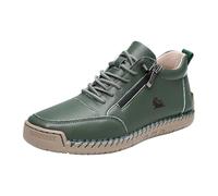 Trainers For Women Mens Slip On Leather Trainers With Side Zip Flats Wedge Walking Sneakers Non Slip Soft Chunky Orthopedic Running Sports Shoes Breathable Comfortable Outdoor Hiking Sports Shoes