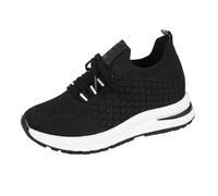 Trainers for Women Mens Wide Fit High-Top Lace Up Mesh Trainers Breathable Walking Shoes Non-Slip Running Sneakers Arch Support Memory Foam Sports Shoes Soft Chunky Casual Sneakers Athletic Gym Black