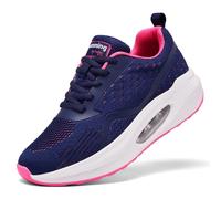 Trainers for Women Running Shoes Air Cushion Arch Support Memory Foam Lightweight Sneakers Ladies Comfort Breathable Slip Resident Orthopedic Shoes Navy UK 3