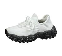 Trainers for Women, Trainers Women's White Platform Air Cushion Jogging Shoes Lightweight Sports Shoes Soft Chunky Running Shoes Trainer Sports Shoes Non-Slip Trail Running Shoes Plain Casual Shoes