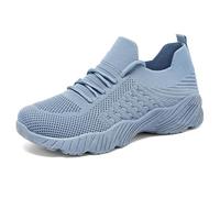 Trainers for Women Womens Running Shoes Comfy Arch Support Mesh Orthopedic Trainers Breathable Wide Fitting Sneakers Lightweight Long Standing Work for Plantar Fasciitis Pain Relief Sky Blue