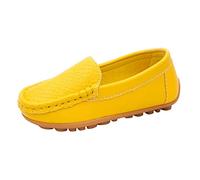 Trainers Lined Boys Girls Soft Slip On Loafers Dress Flat Shoes Boat Shoes Casual Shoes Size 5 Boys, yellow, 1.5 UK