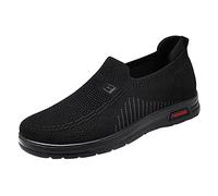 Trainers Men Barefoot, Mens Trainers Cushioned, Breathable Mesh Sneakers Barefoot Sneakers Slip On Sneaker with Anti Slip Soles Lightweight Walking Shoes Wedge Trainer Athletic Running Shoe Black