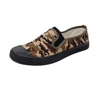 Trainers Men Barefoot, Trainers Mens Slip Ons, Fitness Trainer Men's Camouflage Canvas Shoes for Men Non-Slip Sporty Work Shoes Breathable Lightweight Leisure Walking Shoe Labor Shoe
