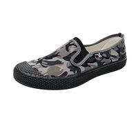 Trainers Men Barefoot, Trainers Mens Slip Ons, Fitness Trainer Men's Camouflage Canvas Shoes for Men Non-Slip Sporty Work Shoes Breathable Lightweight Leisure Walking Shoe Labor Shoe