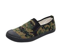 Trainers Men Barefoot, Trainers Mens Slip Ons, Fitness Trainer Men's Camouflage Canvas Shoes for Men Non-Slip Sporty Work Shoes Breathable Lightweight Leisure Walking Shoe Labor Shoe