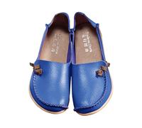 Trainers Men Casual Leather Shoes for Women Slip On Design with Zip Fastening Sporty Style in Durable Leather Cushioned Footbed & Arch Support Outdoors Blue
