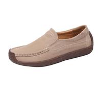 Trainers Men Casual Leather Shoes for Women Slip On Design with Zip Fastening Sporty Style in Durable Leather Cushioned Footbed & Arch Support Outdoors Beige