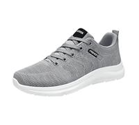 Trainers Mens Breathable Mesh Sports Running Trainers Arch Support Memory Foam Casual Walking Sneakers Lightweight Comfortable Orthopedic Shoes for Walking Dog Jogging Fitness Gym Athletic Grey