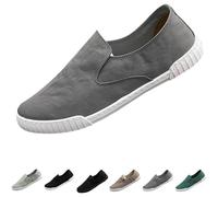 Trainers Men's Canvas Lacing Fashionable Loafers Classic Tennis Shoes Lightweight Breathable Casual Low Casual Shoes Simple Comfortable Barefoot Shoes Running Shoes Hiking Shoes, Z1 Grey, 10 UK