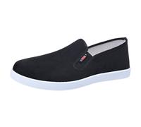 Trainers Men's Classic Wide Fit Trainers Fashionable Canvas Sneakers with Soft Sole Slip-On Skate Walking Shoes Men Outdoor Casual Loafers Lightweight Breathable Casual Shoes, Black (black 1), 8.5 UK