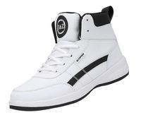 Trainers Men's Extra Wide Running Shoes Non-Slip Trainers High-top Thick Sole Sports Shoes Breathable Road Running Shoes Fashion Lace-Up Fitness Running Shoes Sizes 39-48, White, 9.5 UK