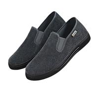 Trainers Men's Fashion Canvas Running Shoes Without Laces Boat Shoes Soft Sole Low Shoes Extra Wide Hiking Shoes Lightweight Breathable Outdoor Leisure Shoes Thick Bottom Flat Shoes, black, 7 UK