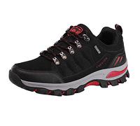 Trainers Mens Slip On Hiking Walking Shoes Mesh Breathable Comfortable Non Slip Trekking Trainer Lightweight Non-Slip Running Sneakers Gym Athletic Fitness Orthopedic Sneakers Red