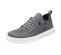 Trainers Mens Slip On Running Shoes Breathable Lightweight Mesh Walking Shoes Plat Wedge Non-Slip Sneakers Comfortable Low Casual Gym Fitness Sneaker Outdoor Comfortable Hiking Trekking Trainers Grey