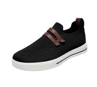 Trainers Men's Slip-On Running Shoes Breathable Sports Shoes Casual Skateboard Shoes Soft Walking Shoes Lightweight Slip On Mesh Fitness Shoes Fashionable Casual Shoes Trend Trainers, black, 12 UK