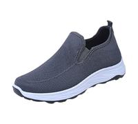 Trainers Men's Trainers Summer Mesh Breathable Lightweight Sports Shoes Plain Flat Non-Slip Comfortable Jogging Shoes Outdoor Running Workout Casual Shoes 39-44, gray, 8 UK