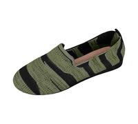 Trainers Size 3.5 Round Toe Flat Shoes for Women Shallow Mouth Lazy Large Size Casual Knitted Single Shoes Casual Shoes Woman Flat Shoes Size 9 (Green, 6.5)