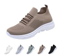 Trainers Size 6 Lace Up Mesh Slip On Ligthweight Workout Gym Trainer Lightweight Comfortable Running Athletic Trainers Breathable Tennis Outdoor Work Walking Shoes Khaki