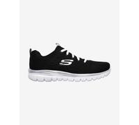 Skechers Women's Graceful Get Connected Sneaker, Black Mesh White Trim, 5.5 UK