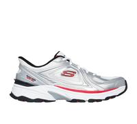 Skechers Men's Stamina Sport Kordae Sneaker, White Leather/Silver Mesh/Red Pu, 11 UK