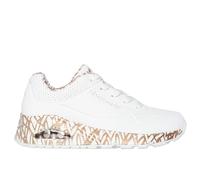 Skechers Women's Sneaker Uno Loving Love White Durabuck Rose Gold Print Trim UK 3