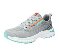 Trainers, Trekking Shoes with Risers, Non-Slip Trainers, Jogging Shoes, Lightweight, Soft Sole, Comfortable, Breathable Jogging Shoes, Classic Fitness, Breathable, gray, 8 UK