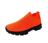 Trainers Under 20 pounds Womens Trainers Wide Fit Wedge Tennis Sneakers Casual Fashion Non Slip Tennis Shoes Lightweight Low Top Lace Up Slip on Comfortable Shoes Women Orange 7