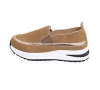 Trainers Walking Shoes Girls lace-up Casual Fashion Platform Leather mesh Sport Sneakers Ladies Brown