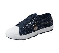 Trainers Walking Shoes Girls lace-up Casual Synthetic Textile Platform Classic Sneakers Tennis Travel Water Beach Jogging Teens Dark Blue