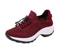 Trainers Walking Shoes Girls Ladies Breathable Sneakers Orthopedic for Women Lightweight Comfortable Wedge Waterproof Rain Boots Sparkly Wide Fit Spring Summer, Hiking Trekking Red