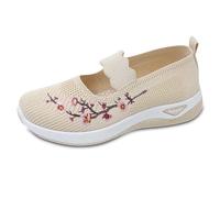 Trainers Walking Shoes Girls Women Chunky Sneakers Minimalist Lightweight Comfortable Wedge Sport for Flat Feet Plantar Fasciitis Spring Summer, Hiking Trekking Beige