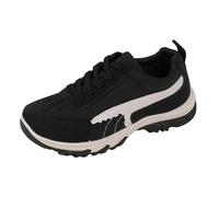 Trainers Walking Shoes Girls Women Chunky Sneakers Zero Drop Sole Lightweight Comfortable Wedge Waterproof Rain Boots for Flat Feet Plantar Fasciitis Fashion Ladies Black