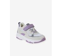 Trainers with hook and loop tape fastening and elasticated laces for children in nursery school collection ecru