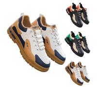 Trainers with thick sole, men's sports shoes, modern trainers, flat sole, casual shoes, sporty low shoes, colourful outdoor shoes, lightweight jogging shoes, non-slip trainers, c, 9 UK