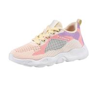 Trainers Women, Running Shoes Sport Casual Air Cushion Sneakers Low Top Footwear Waking Fitness Lace up Size 6 Pink