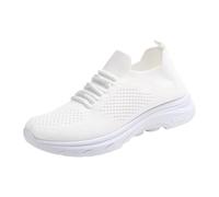 Trainers Womens Arch Support Orthopedic Sneakers Lightweight Breathable Mesh Sports Shoes Non Slip Athletic Running Walking Sneakers Chunky Sole Memory Foam Trainers Gym Tennis Jogging White