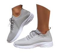 Trainers Womens Athletic Running Sneakers with Arch Support Breathable Mesh Sports Shoes Non Slip Walking Sneakers Soft Chunky Sole Orthopedic Shoes Lace-Up Low Top Casual Trainers