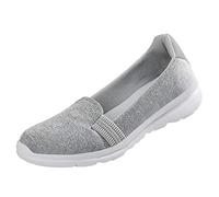 Trainers Women's Casual Shoes Trainers Running Shoes Fashion Students Work Women's Mesh Casual Shoes Thick Soled Rocking Shoe Trainers Women Beige, gray, 5.5 UK