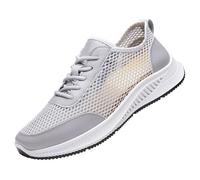 Trainers Womens Lace-Up Low Top Running Shoes Breathable Mesh Non Slip Walking Shoes Soft Chunky Sole Orthopedic Sneakers Lightweight Comfortable Flat Wedge Trainers Outdoor Sports Casual Grey