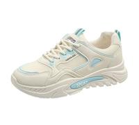 Trainers Women's Platform Trainer Shoes Lightweight Breathable Walking Shoes Stylish Casual Fitness Shoes All-Day Comfortable Sports Shoes Cushioned Lace Running Shoes Leisure Jogger School Shoes, sky