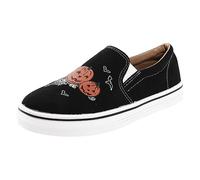 Trainers Women's Running Shoes Slip On Casual Shoes Women's Europe the United States Halloween Colour Blocking Print Casual Shallow Mouth Low Top Single Shoes Casual Shoes Trainers Women, black, 8 UK