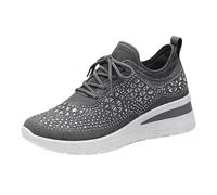 Trainers Women's Slip In Glitter Trainers Rhinestones Breathable | Running shoes, summer slip-on shoes, lightweight walking shoes, ankle high hiking shoes, wedge heel, mesh, non-slip