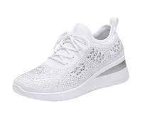 Trainers Women's Slip In Glitter Trainers Rhinestones Breathable | Running shoes, summer slip-on shoes, lightweight walking shoes, ankle high hiking shoes, wedge heel, mesh, non-slip