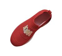 Trainers Women's Slip In Wide Trainers Breathable Platform Sports Shoes, red, 9 UK