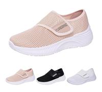 Trainers Women's Slip-On Without Laces Running Shoes Mesh Breathable Trainers Lightweight Soft Sole Jogging Shoes Sports Shoes Flat Leisure Shoes Walking Shoes with Memory Foam, pink, 10 UK