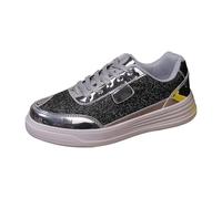 Trainers Women's Sports Shoes Glitter Lace-Up Soft Breathable Trainers Sequins Casual Shoes Skate Shoes Fitness Shoes Jogging Shoes Walking Shoes for Street Wedding Party Night Club, black, 9 UK