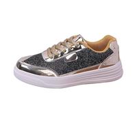 Trainers Women's Sports Shoes Glitter Lace-Up Soft Breathable Trainers Sequins Casual Shoes Skate Shoes Fitness Shoes Jogging Shoes Walking Shoes for Street Wedding Party Night Club, Rose Gold, 8 UK