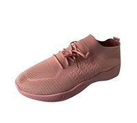 Trainers Women's Sports Shoes Running Shoes Trainers Solid Women Lace Up Platform Colour Large Format Flying for Slip In Trainers Women, pink, 4.5 UK